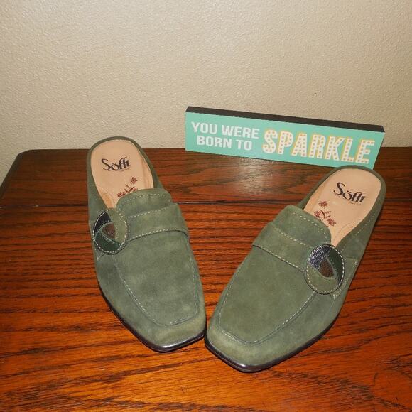 Sofft Professional Office Business Preppy Casual Gray Leather Mules / Slip in 7M - Picture 1 of 8